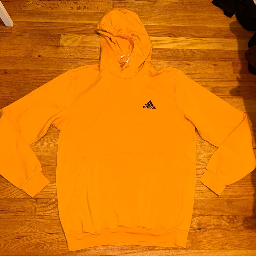 Adidas Men's Bright Orange Hoodie